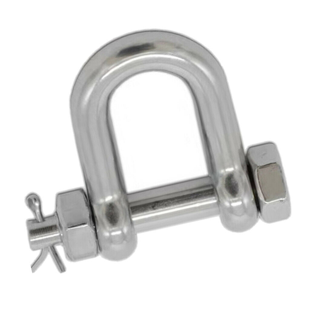 1PCS 7/8" PIN 316 STAINLESS STEEL D RING RECOVERY DEE SHACKLE CLEVIS TOWING