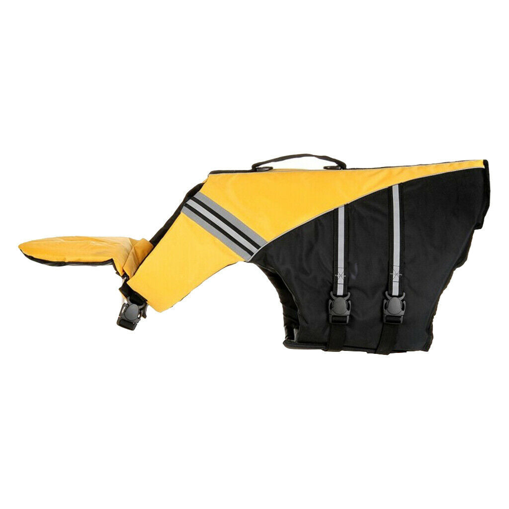 Pet Dog Swimming Safty Vest Clothes Life Jacket Preserver Reflective Yellow