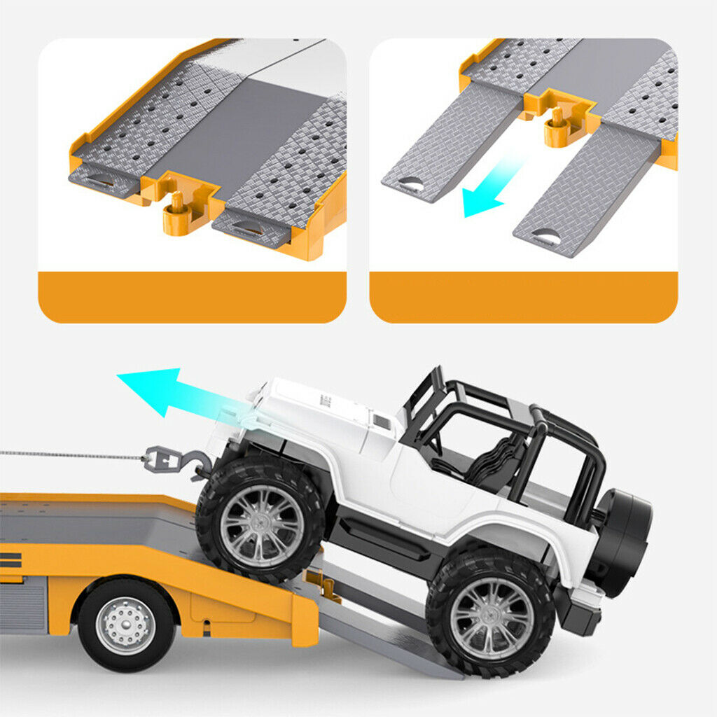2.4Ghz RC Truck Road Wrecker Toys Construction Transporter Kids Gift for Boy