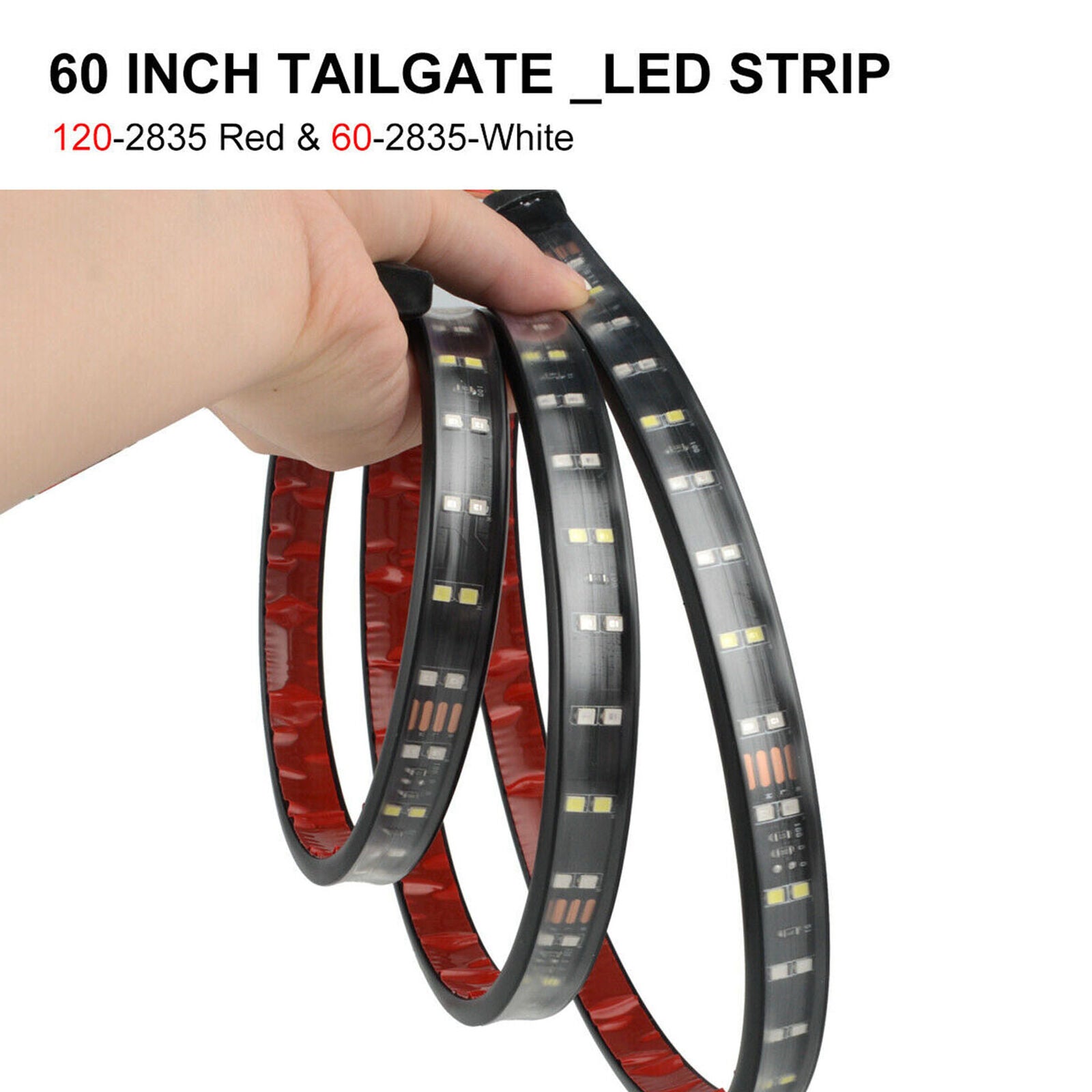 60" 2-Row LED Truck Tailgate Light Bar Brake Reverse Turn Signal Stop Tail Strip