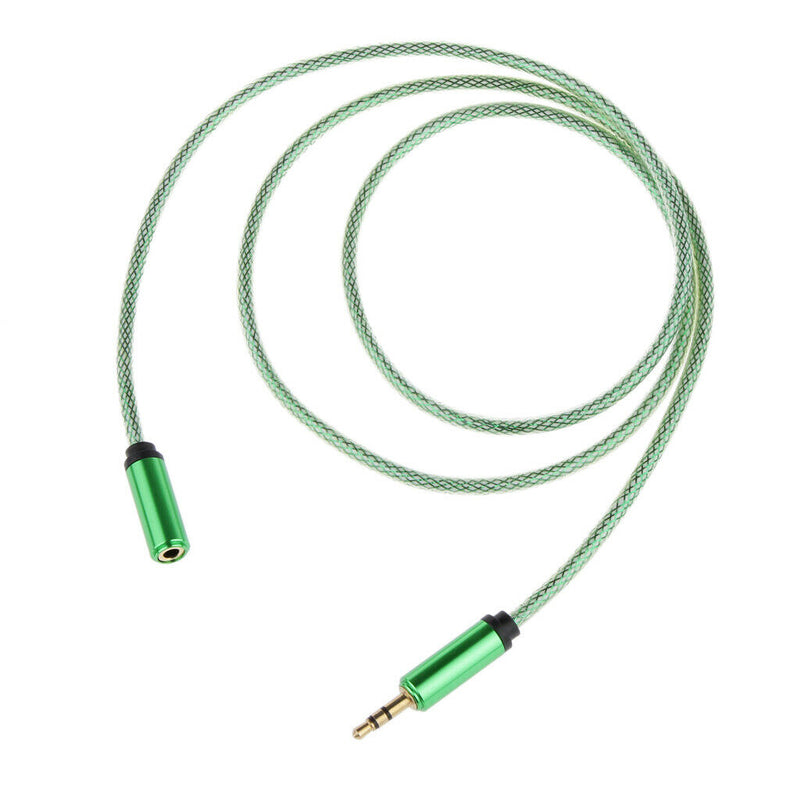 2Pcs 3.5mm Male to Female Stereo Audio Headphone Extention Cable Cord 1M