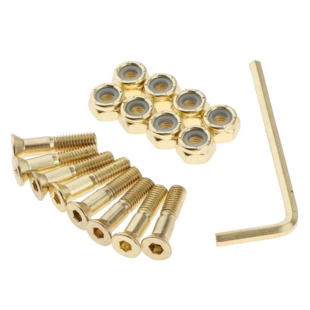 8Set SkateBoard Screws and Nuts Set Longboard Cruiser Hardware Mounting Bolt Kit