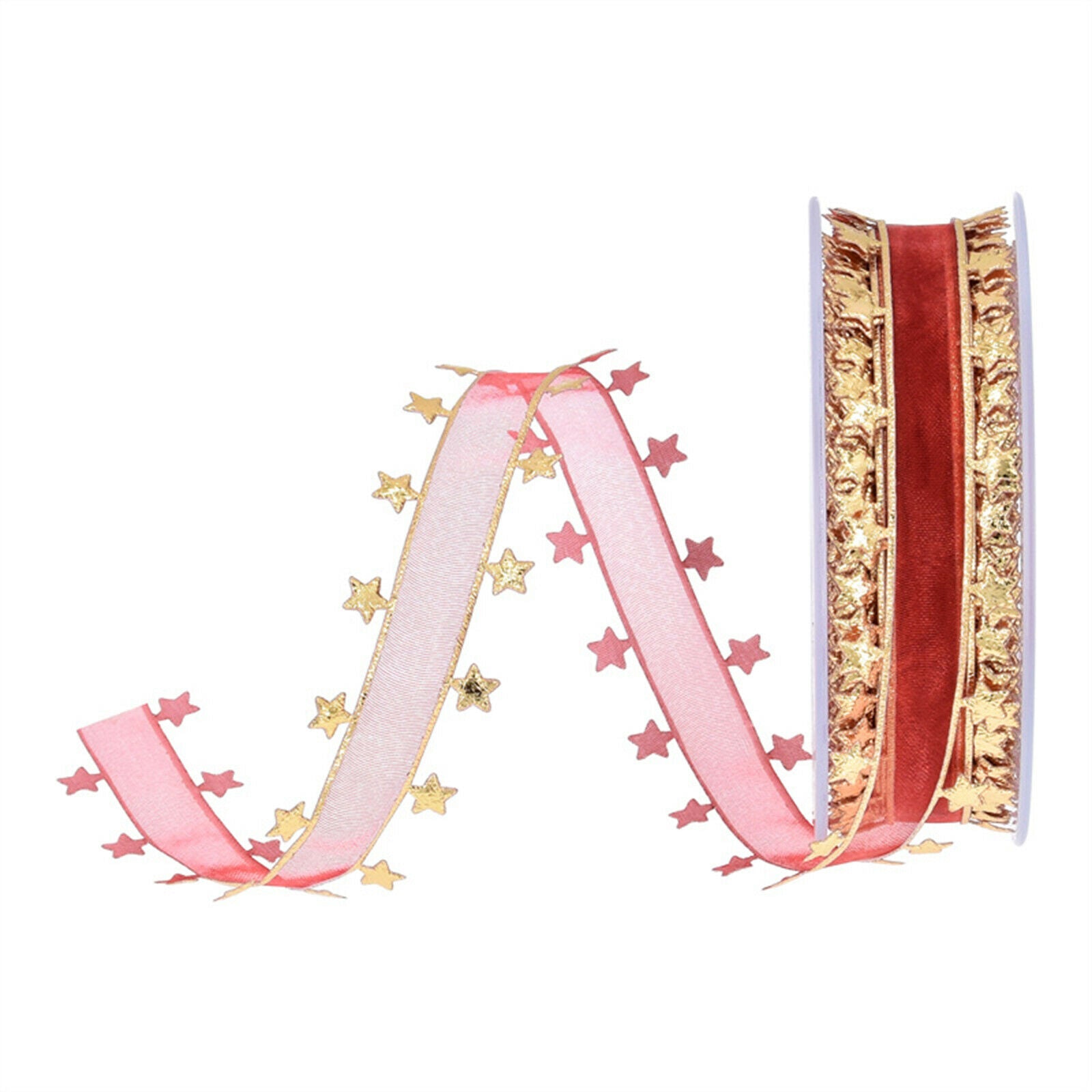 2pcs Christmas Ribbons Craft Grosgrain Satin Hair Bows Wedding Decor 16 Yard