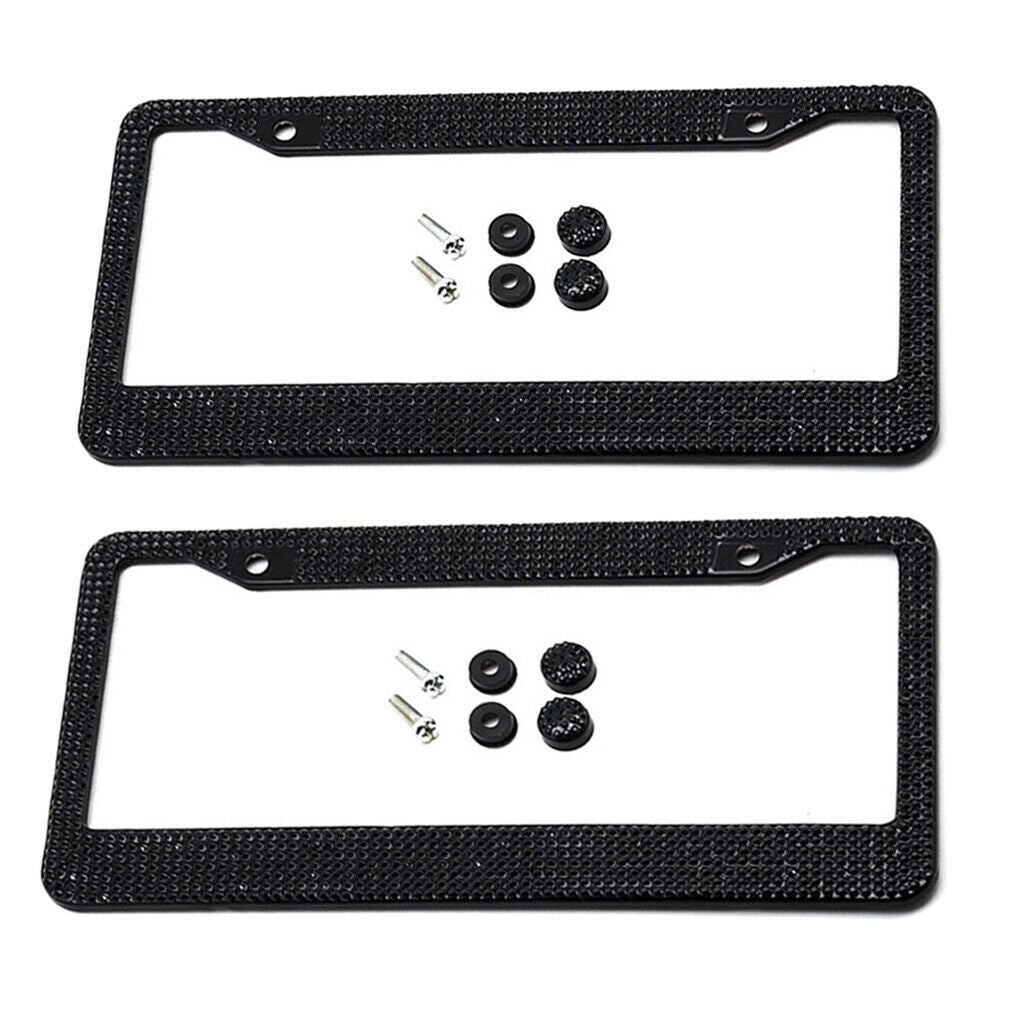 2pcs Metal License Plate Frame Back Front License Plate Holder with Screw