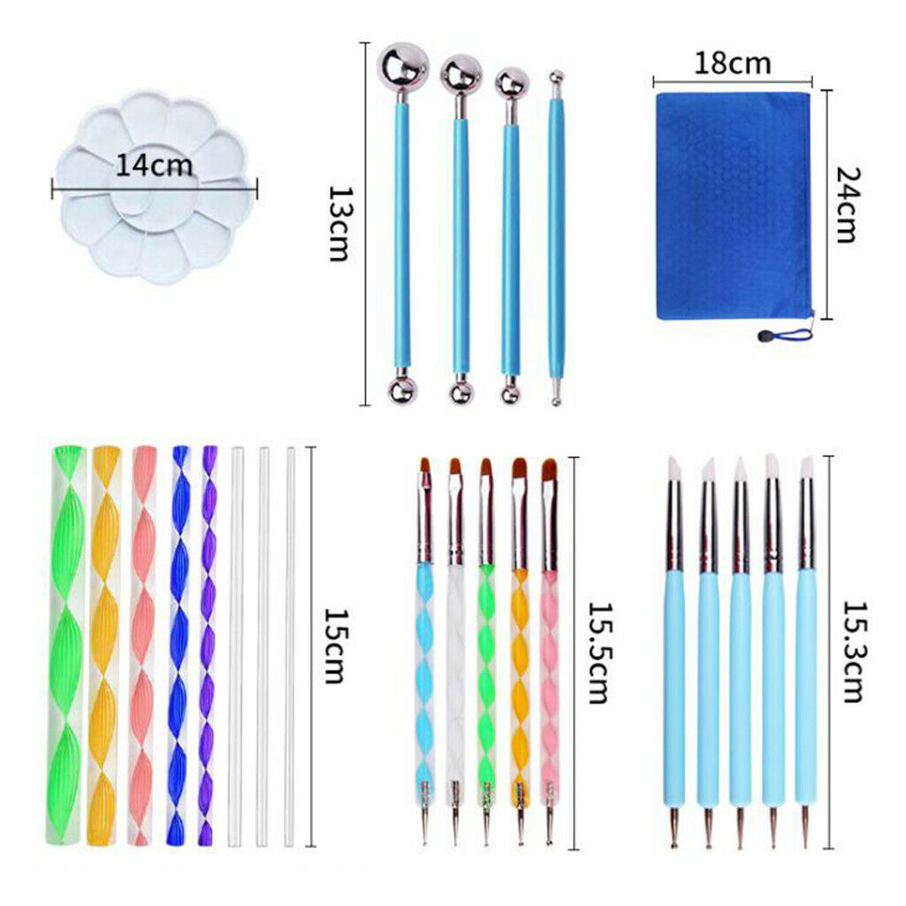 Set of 32PCS Premium Mandala Dotting Tools Set with a Waterproof Storage Bag for