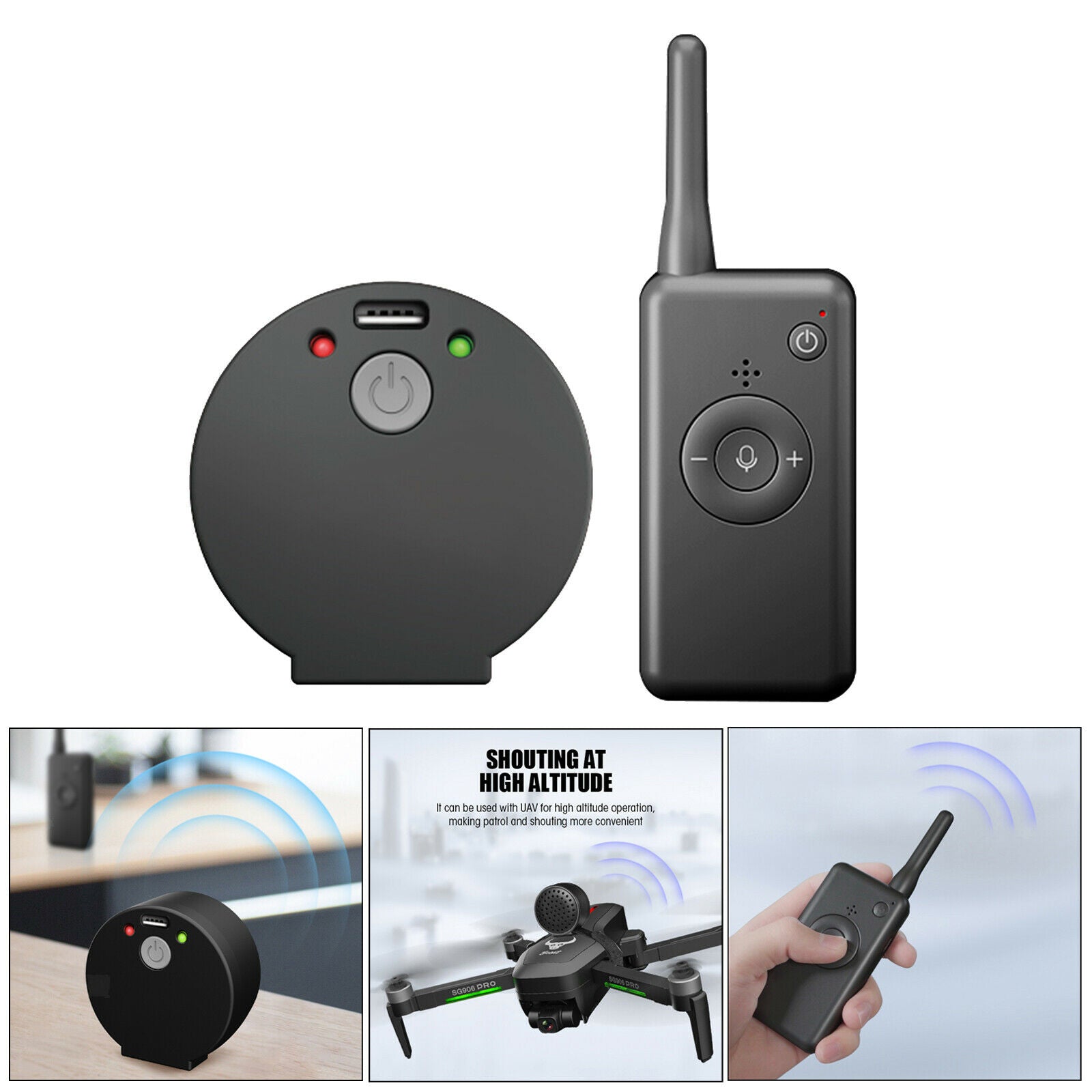 Mini Speaker Drone Megaphone Aerial Remote Control Loud Broadcasting