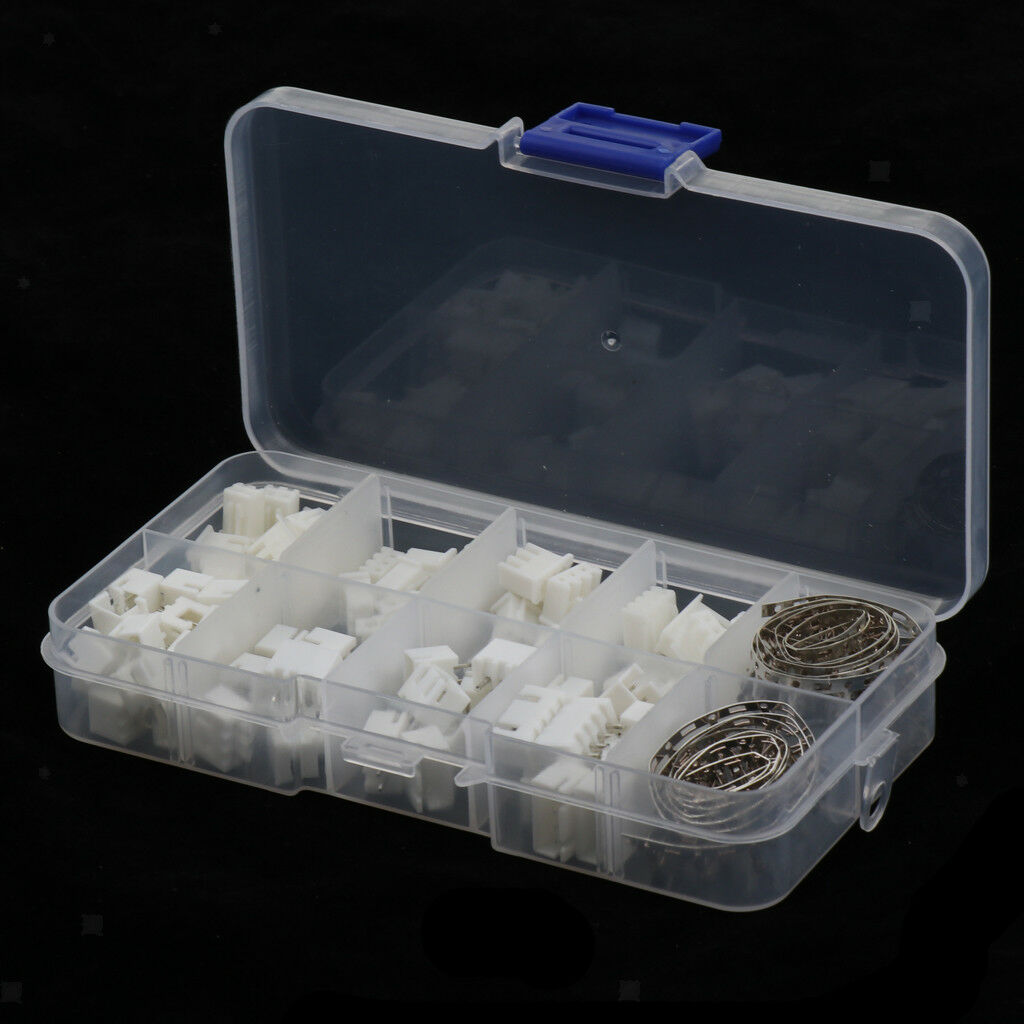 250 Pieces 2/3/4 P Housing Male / Female Pin Head Connector Plug Set 2.54mm