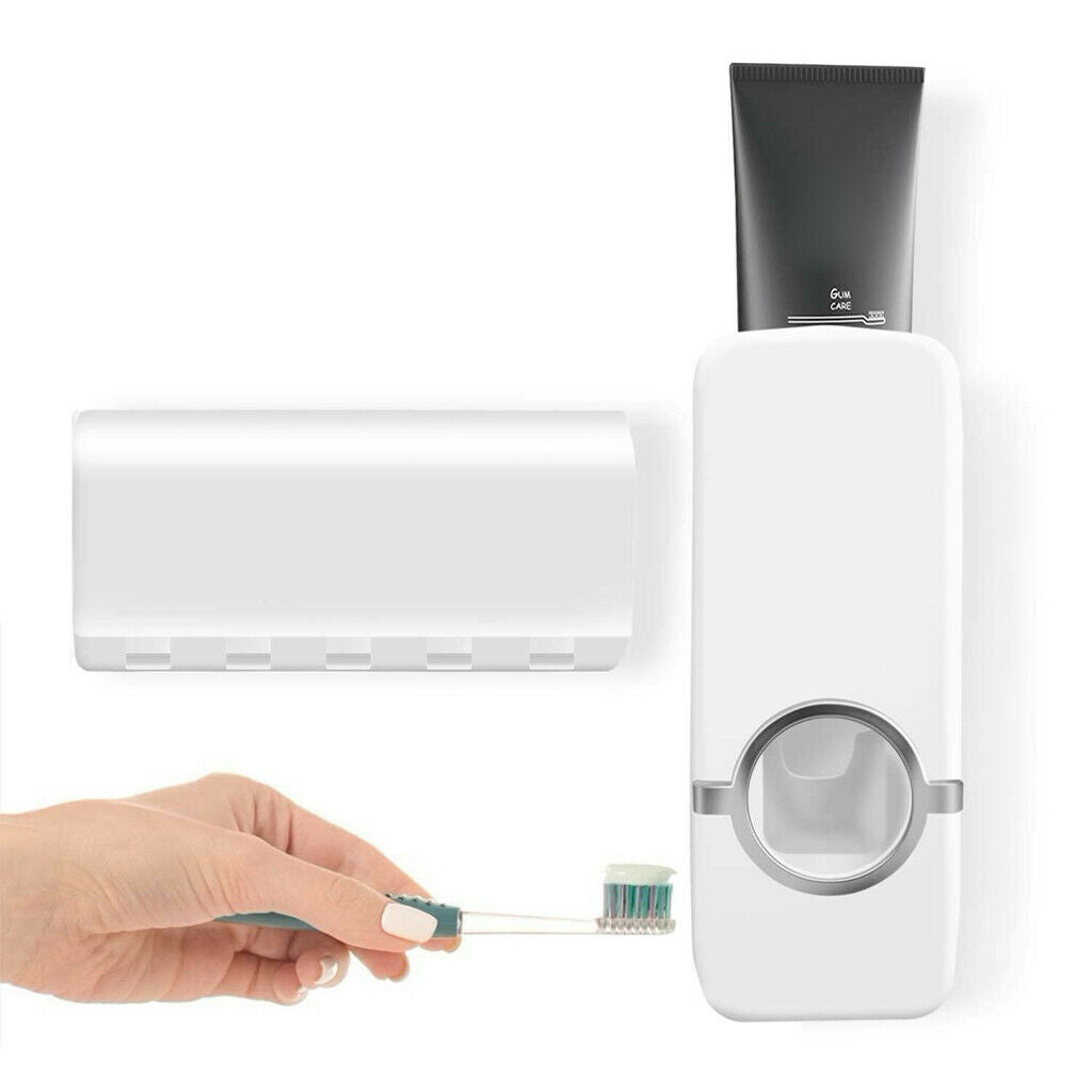 ABS Hanging Automatic Squeezer Toothbrush Holder Set Wall Bathroom Supplies