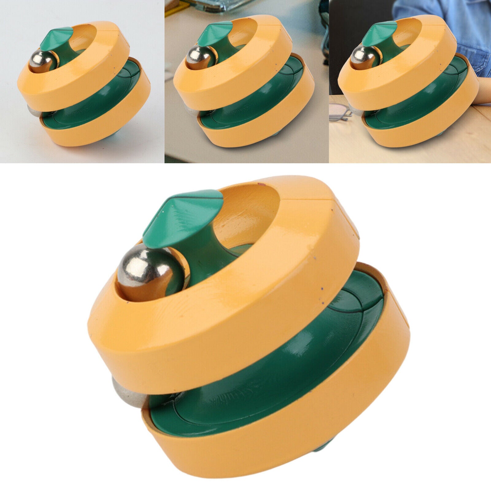 Spin Bean Toys Anti-Anxiety Hand-Eye Coordination for Kids & Adults Yellow