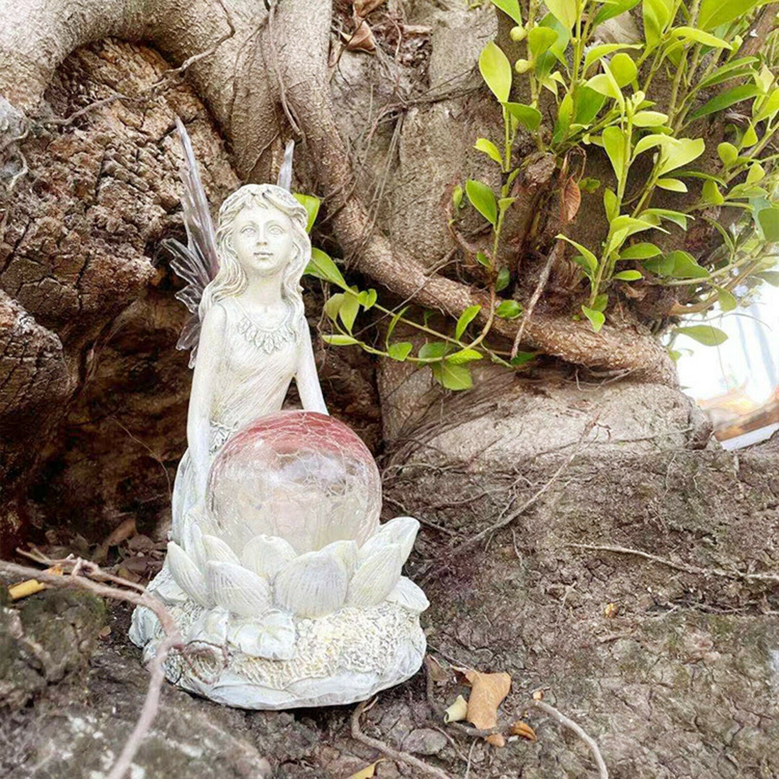 LED Garden Fairy Statue Girl Outdoor Lights for Lawn Yard Porch Housewarming