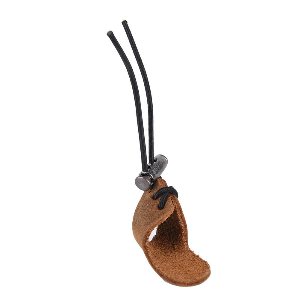 leather thumb finger guard ring adjustable protector archery hunting brow.l8