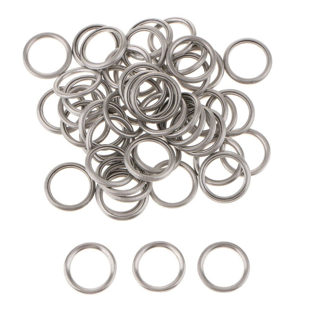 50Pcs 14mm Metal Oil Drain Plug Crush Washer Gaskets For Mitsubishi V5 V6