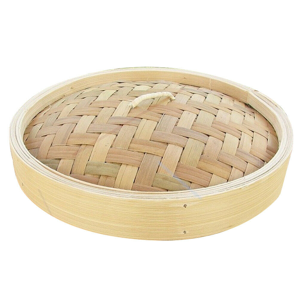 2PC Handmade Bamboo Steamer Basket for Dumpling Food Seafood Steamer Lid Cookers