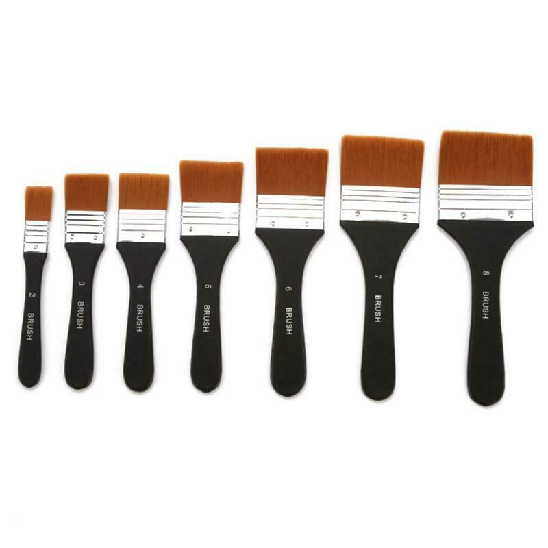 7pcs/set Professional Nylon Hair Painting Brush Wooden Oil Watercolor Acrylic