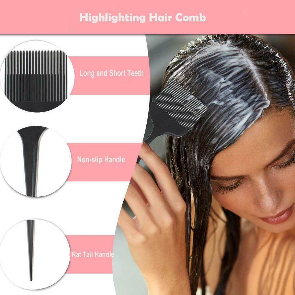 2Pcs Pro Hair Sectioning Weaving Highlights Foiling Comb Salon Dyeing Comb