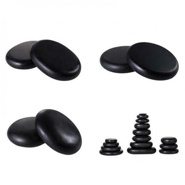 2X 6 Pcs Hot Massage Stone Set Natural Basalt Warmer Rock Kit  4 x 3cm