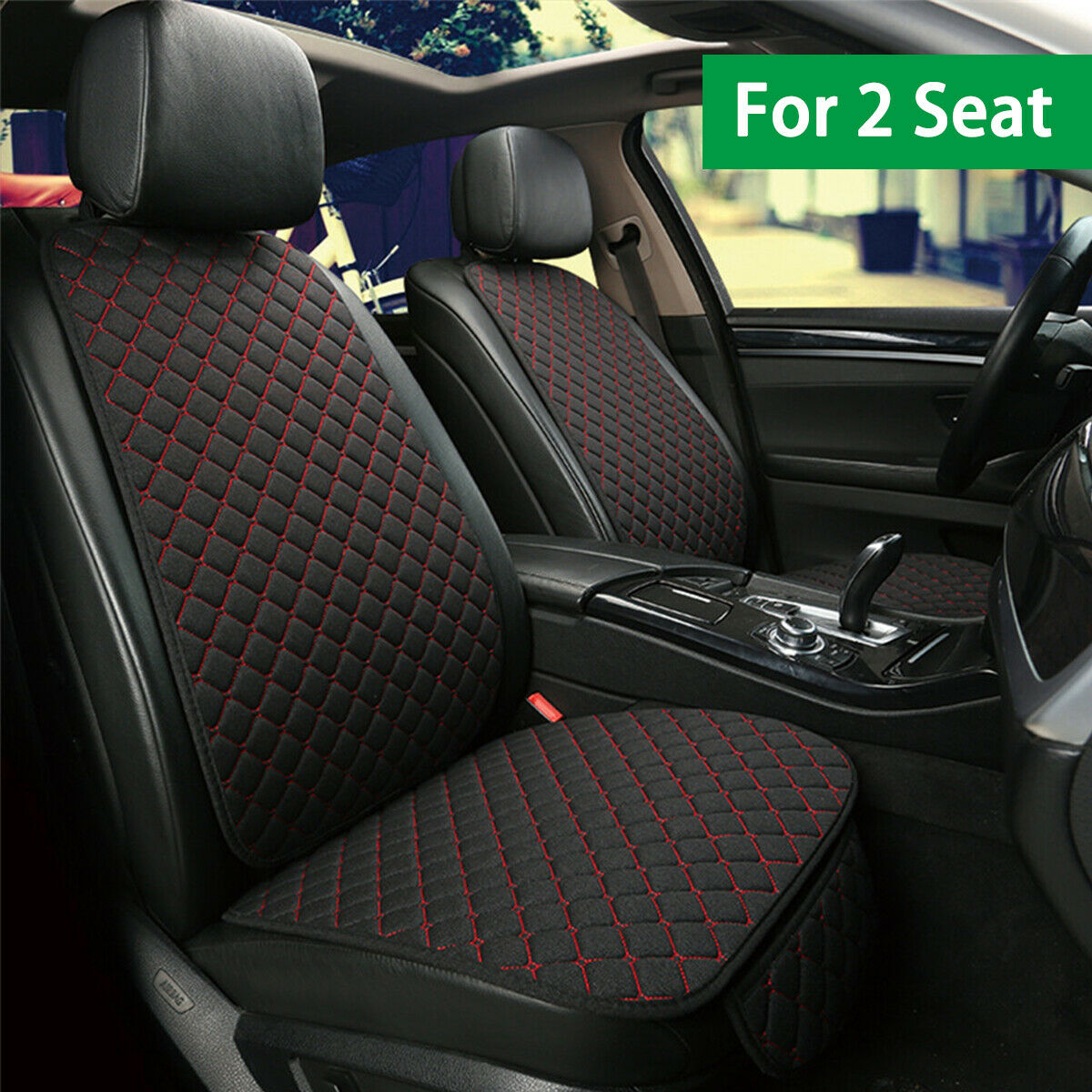 Breathable Universal Seat Cover Mat Cushion Pad For 2 * Front Seat Easy Install