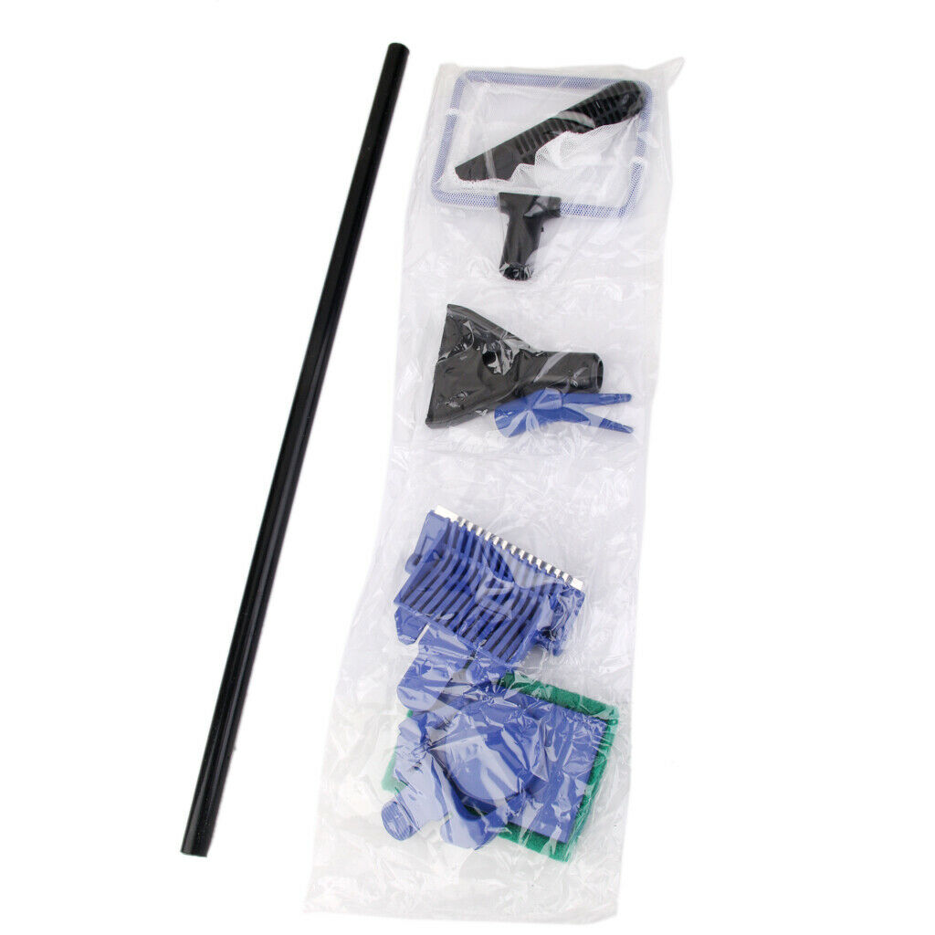 5 in 1 Multi-Function Aquarium/Fish Tank Cleaning Tool, Algae Scraper, Fish Net,