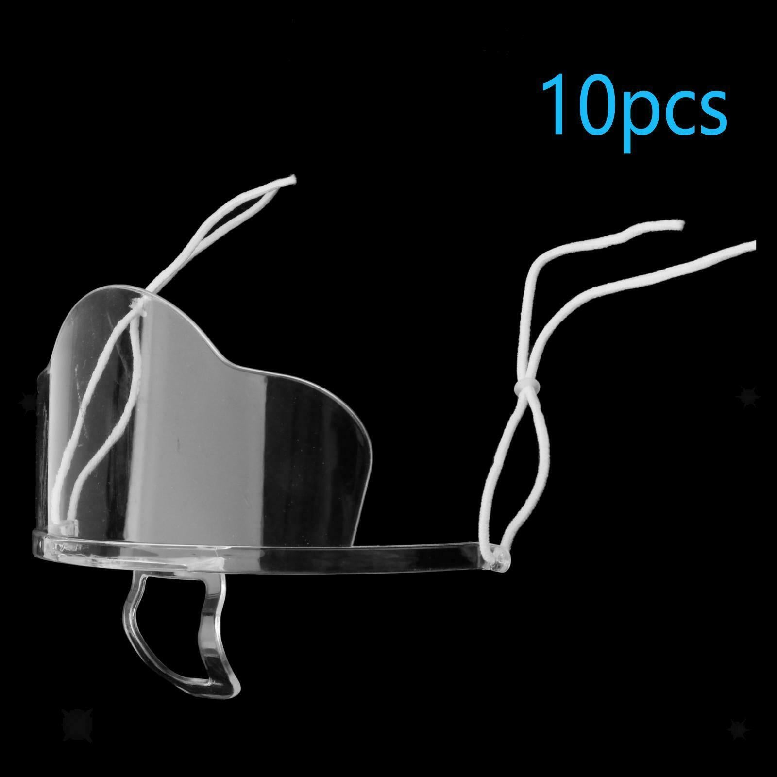 10 PCS Transparent Safety Mouth Visor Protective Shield Chef Food Mouth Shield