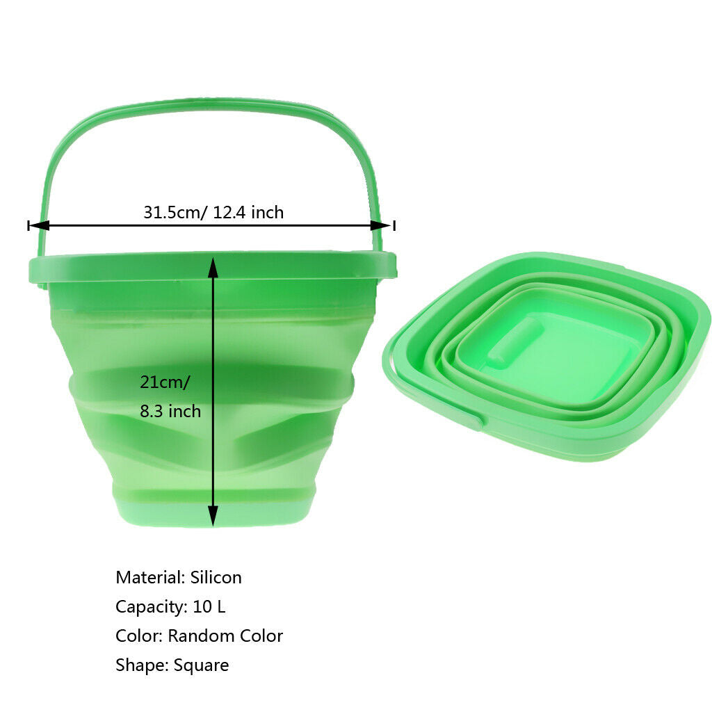 Foldable Water Bucket Fishing Tackle Pail Minnow Bait Lure Container S 10L