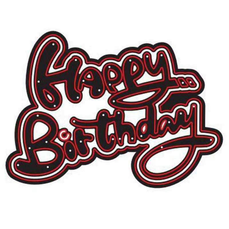 Curved Happy Birthday Metal Cutting Dies Stencil DIY Scrapbook Card Template