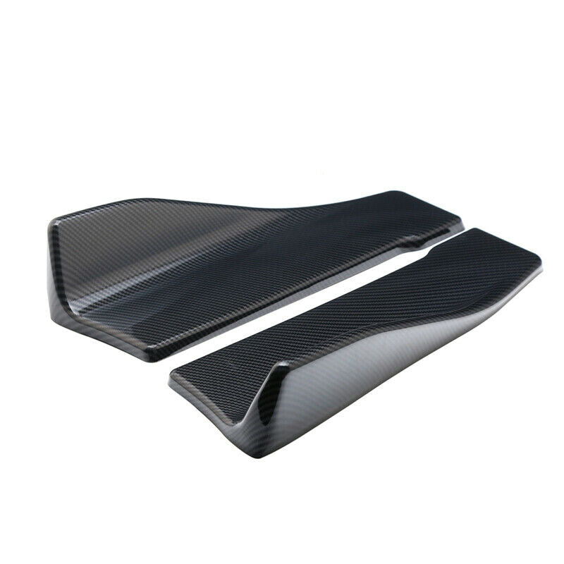 Car 35cm Side Skirt Rear Lip Splitter Diffuser Winglet Wing Carbon Fiber Color