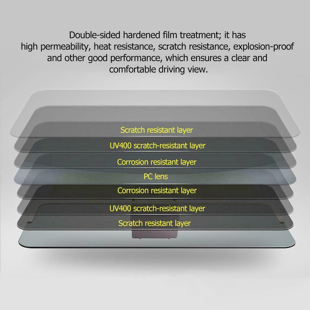 2 in 1 Car Sun Visor HD Anti Glare Dazzling Goggle Day Night Driving Mirror