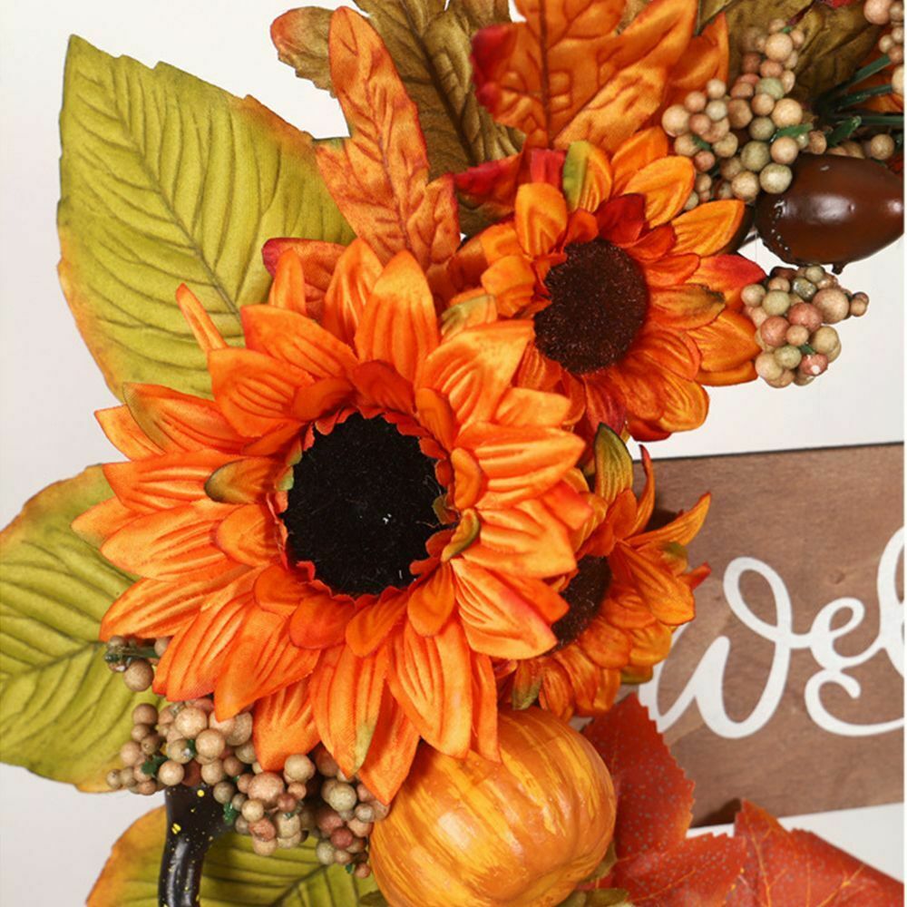 Home Decor Door Hanging Wreath Sunflower Flower Garland Pumpkin Wreath
