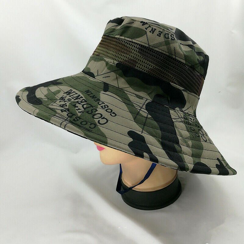 Sports Boonie Washed Cotton Twill Chin Cord Military Camouflage Hunting H.l8