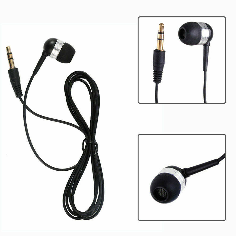Single Side Universal 3.5mm Headset In Ear Mono Wire Earbud Earphone Headphone..