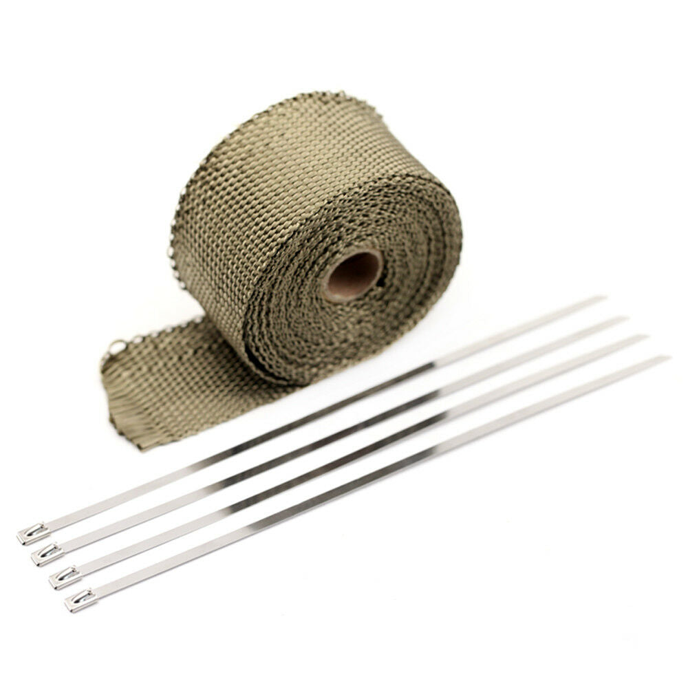 Fiberglass Exhaust Header Pipe Heat Wrap Insulation Shield Tape Cover Insulation