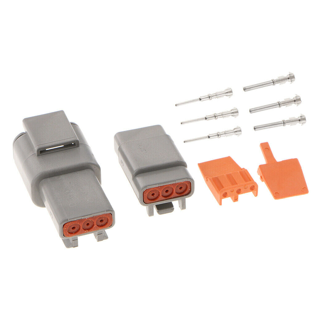 1 Set 3Pins Way Sealed Waterproof Electrical Wire Connector Plugs Terminals