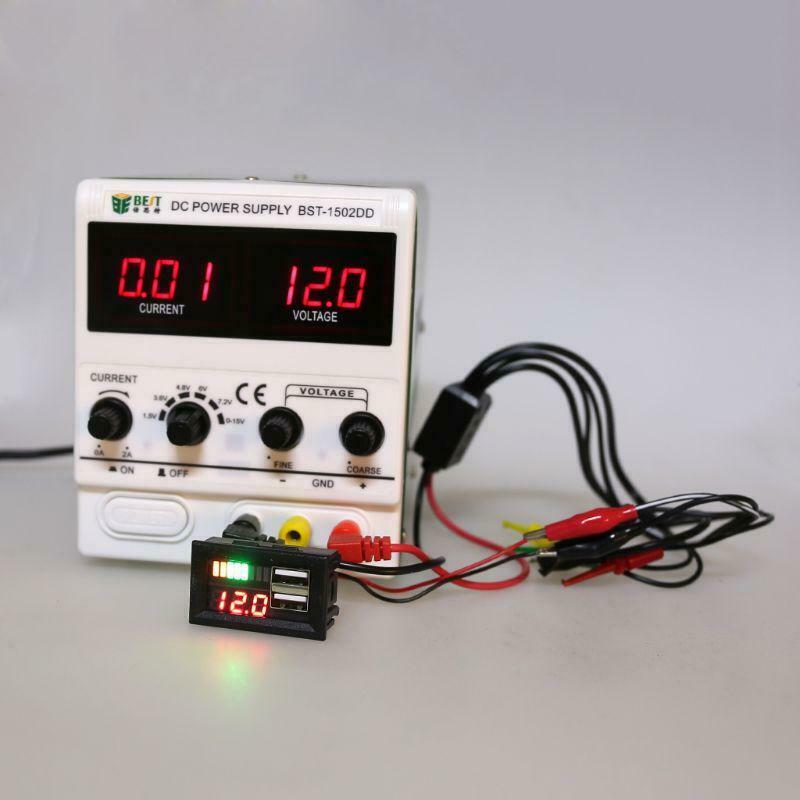 12V Digital Motorcycle Voltmeter Voltage Battery Panel Meter w USB 5V Output