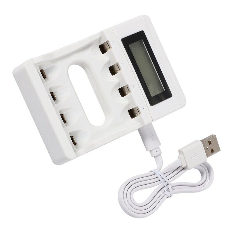 4 Slots Lcd Screen Usb Battery Charger For Rechargeable Aa/Aaa/Ni-Cd/Ni-Mh T2U1