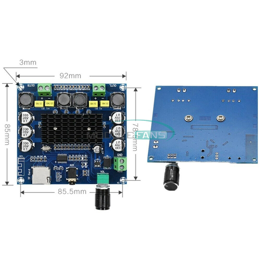Digital Bluetooth 4.1 Power Amplifier Board TPA3116 TF Card AUX 50W*2 XH-A104