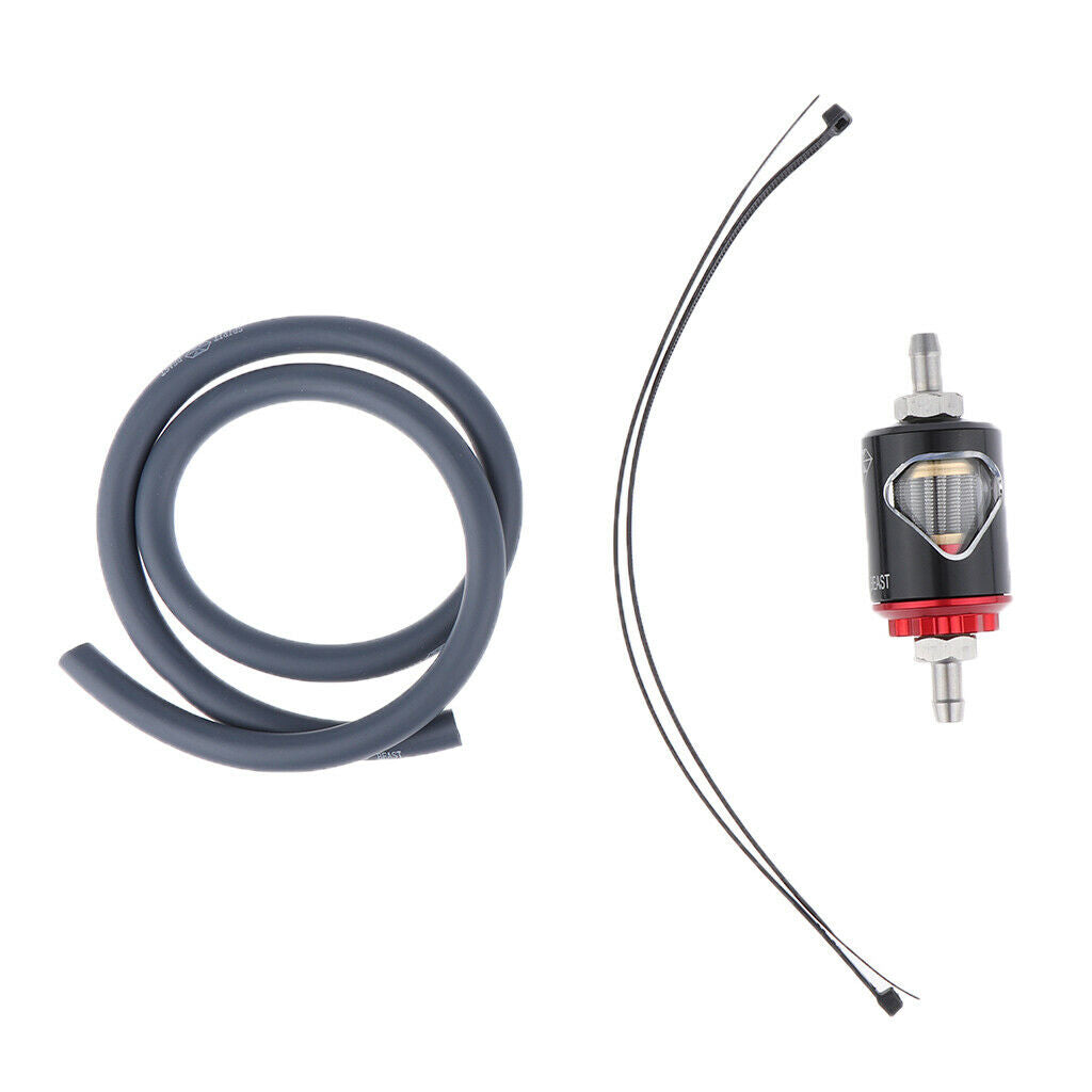 6mm Dia Hose Alloy Motorcycle Gasoline Inline Gas Oil Fuel Filter Cleaner