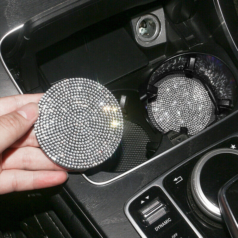 2PCS Diamond Car Dashboard Cup Holder Coaster Anti Slip Cup Holder Insert Liners