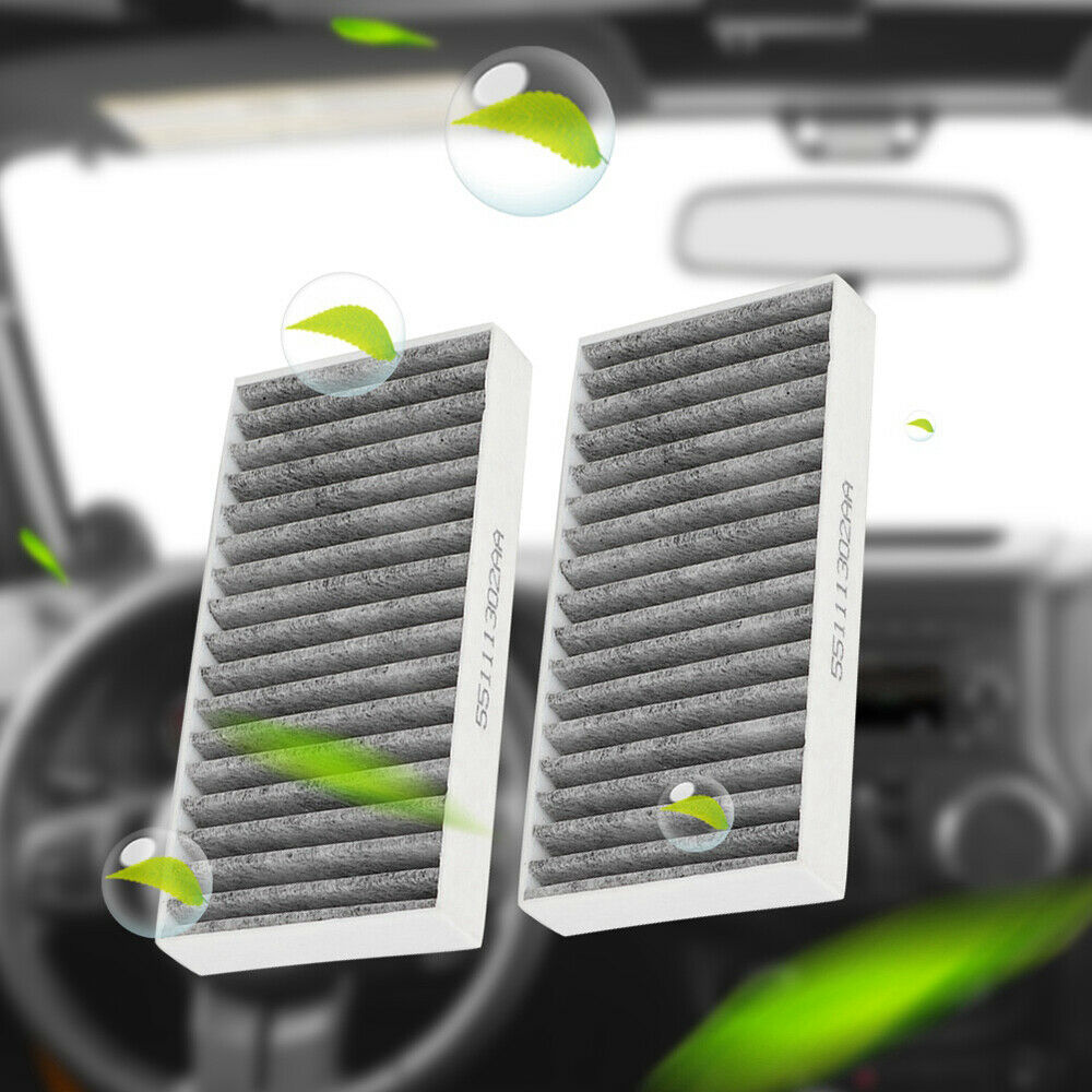 2PCS Car Cabin Air Filter Fit for Jeep Wrangler 2.8 3.8 3.6 V6 2007-2013