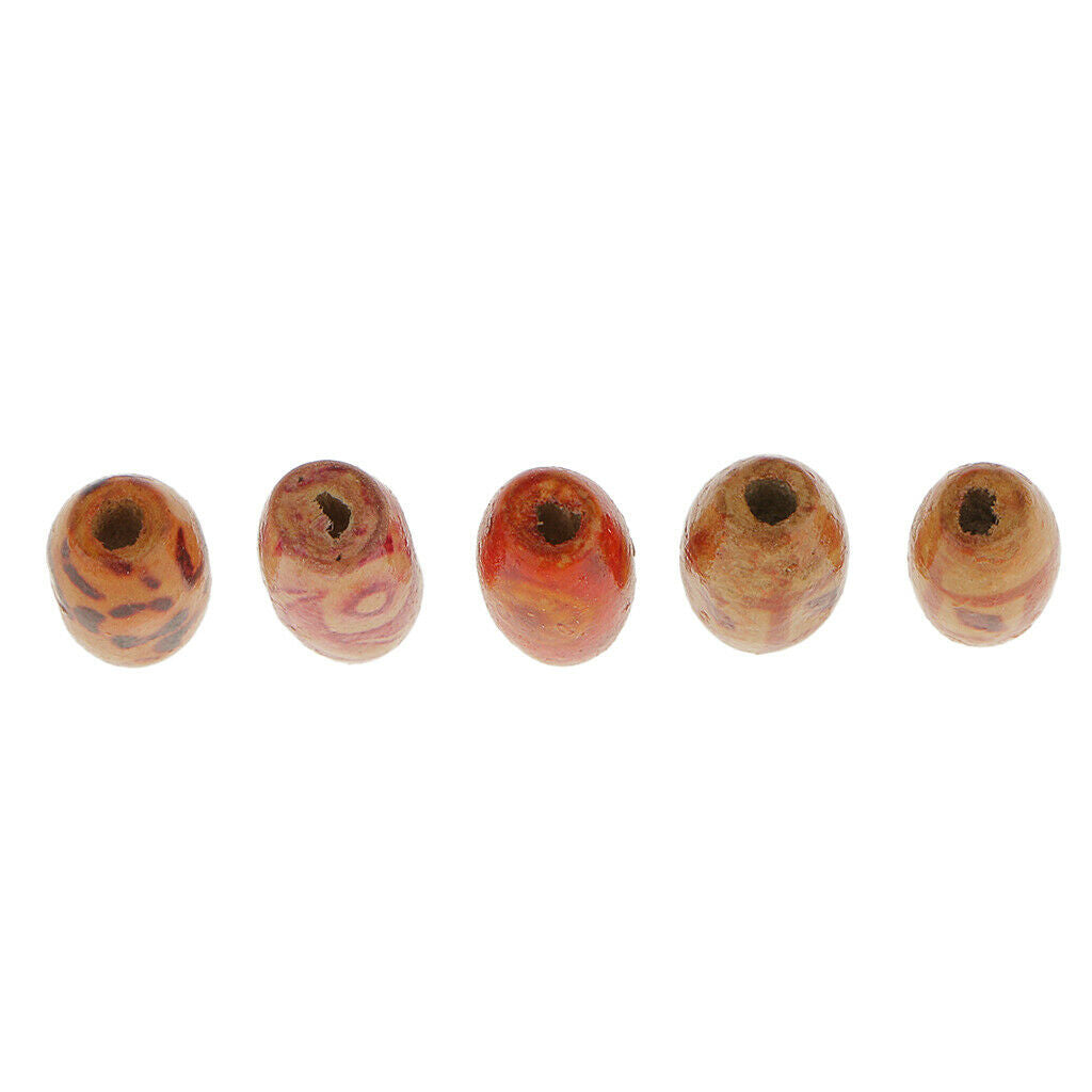 100 Floral Oval Wooden Beads for Jewelry Making Loose Spacer Charms Bracelet