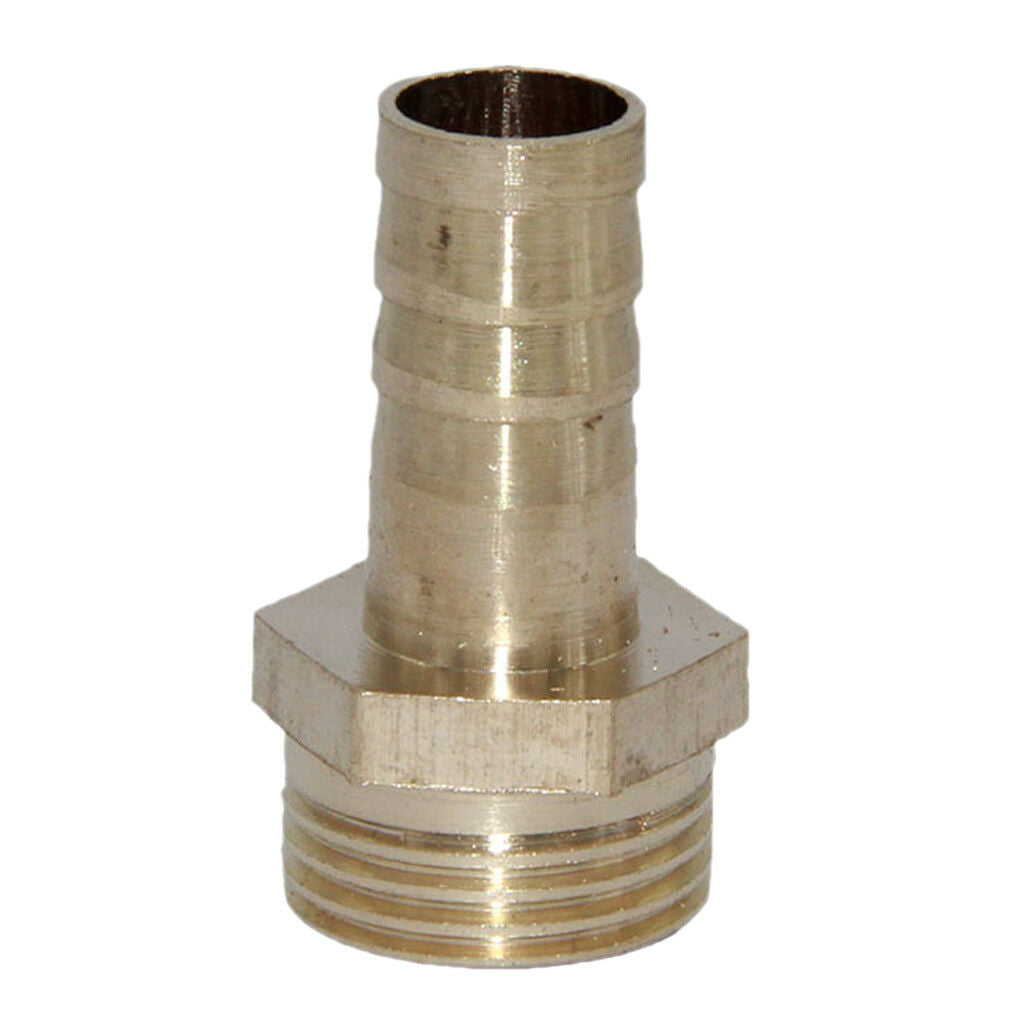 2Pcs 10mm 3/8" Brass Male Barbed Hose Tube Fitting Pipe Coupler Connector