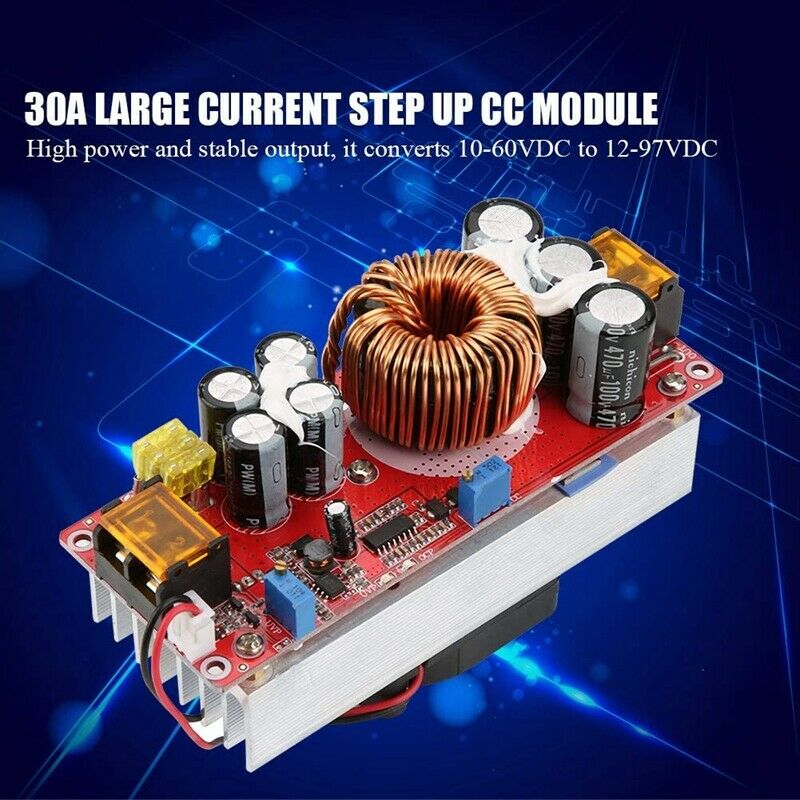 DC-DC Voltage Step Up Converter Boost Power Module 10-60V to 12-97V 1500W 30A Z4