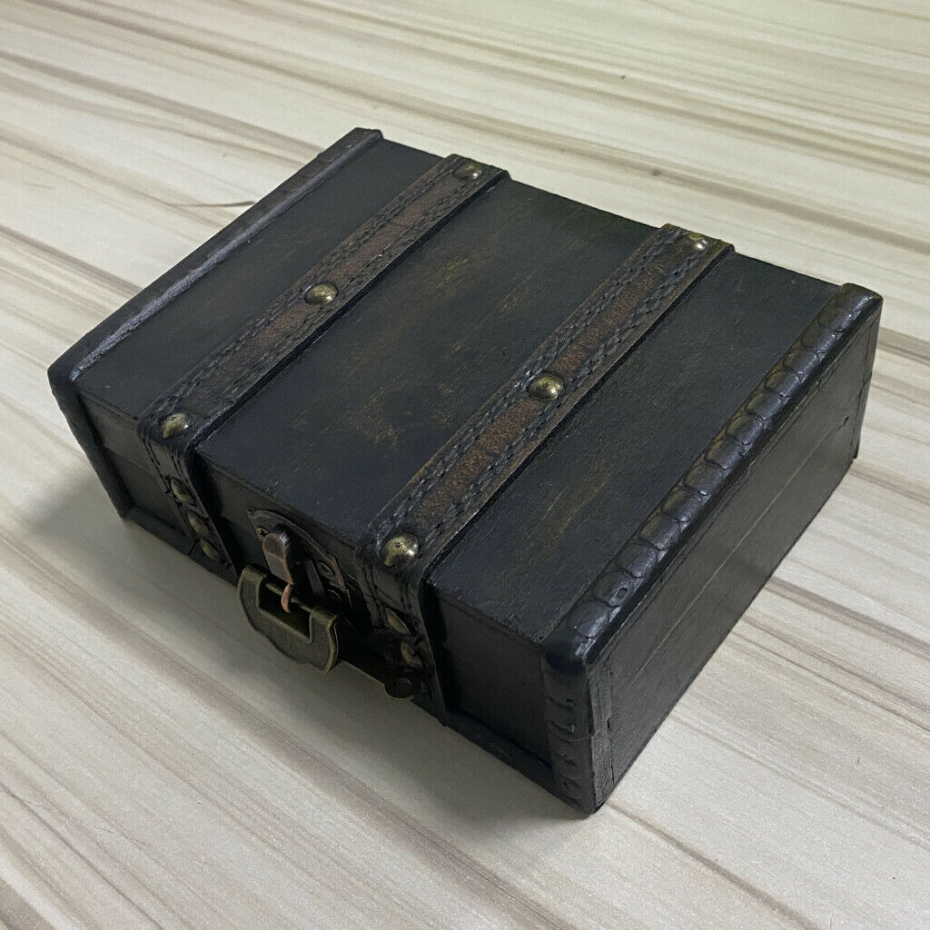 Treasure Chest Metal Lock Storage Case Organizer