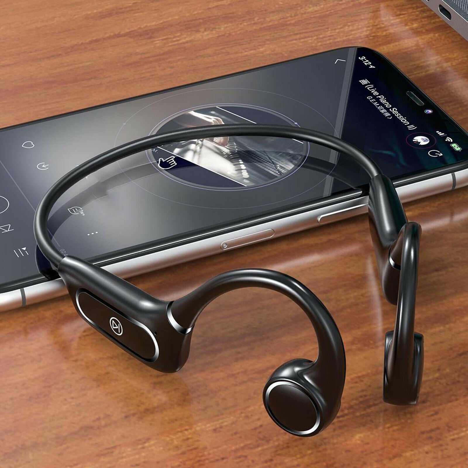Waterproof Bluetooth Bone Conduction Headphones Mic Sport Wireless Earphones