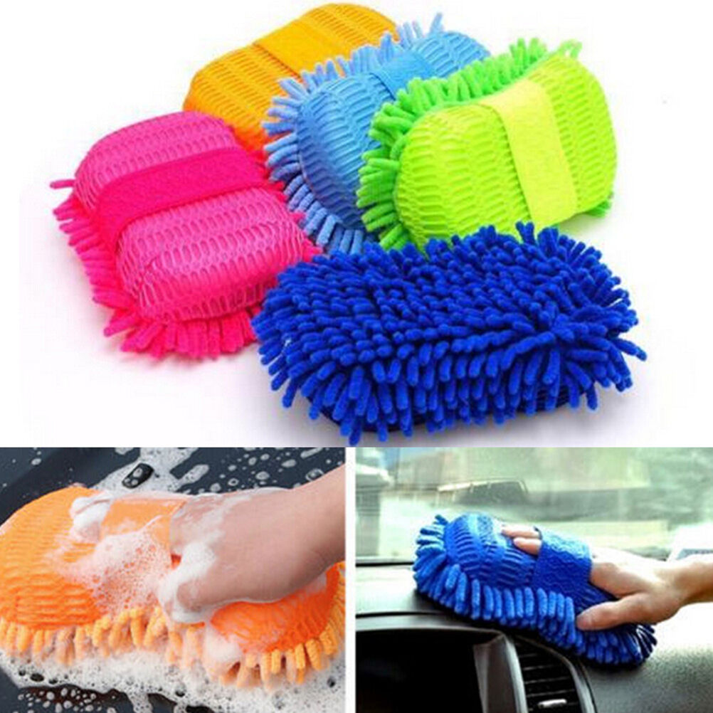 Microfiber Chenille Car Vehicle Care Washing Brush Sponge Pad Cleaning Too.l8