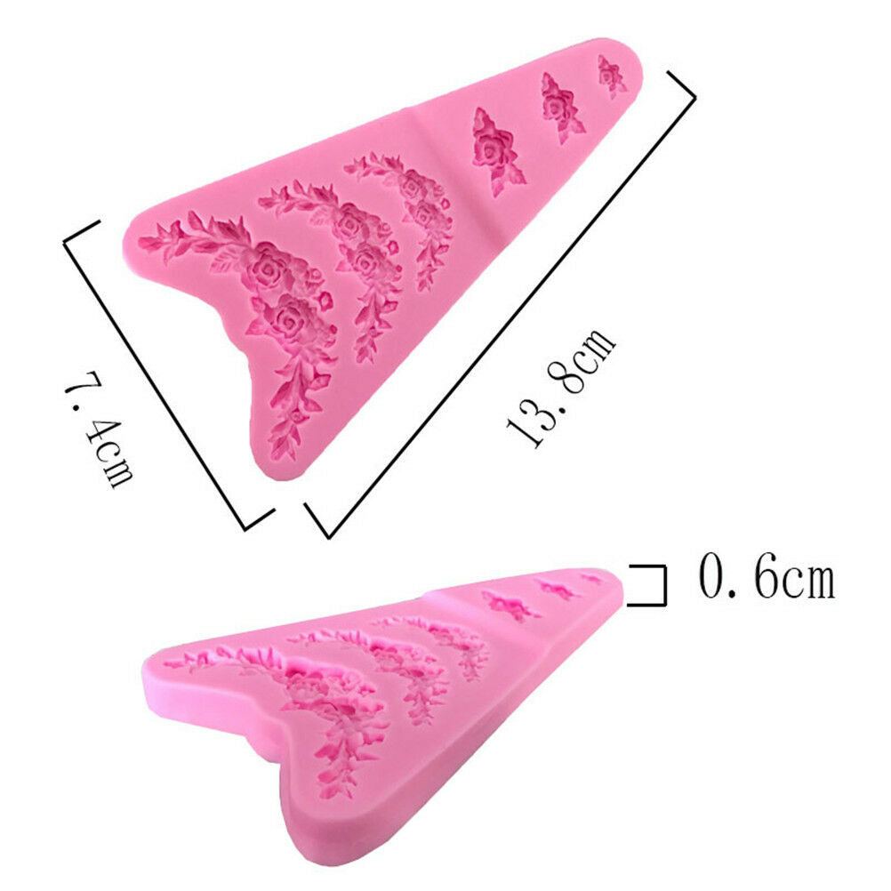 1x Flower&Leaf Lace Silicone Mold Cake Fondant Decoration Baking Tool .l8