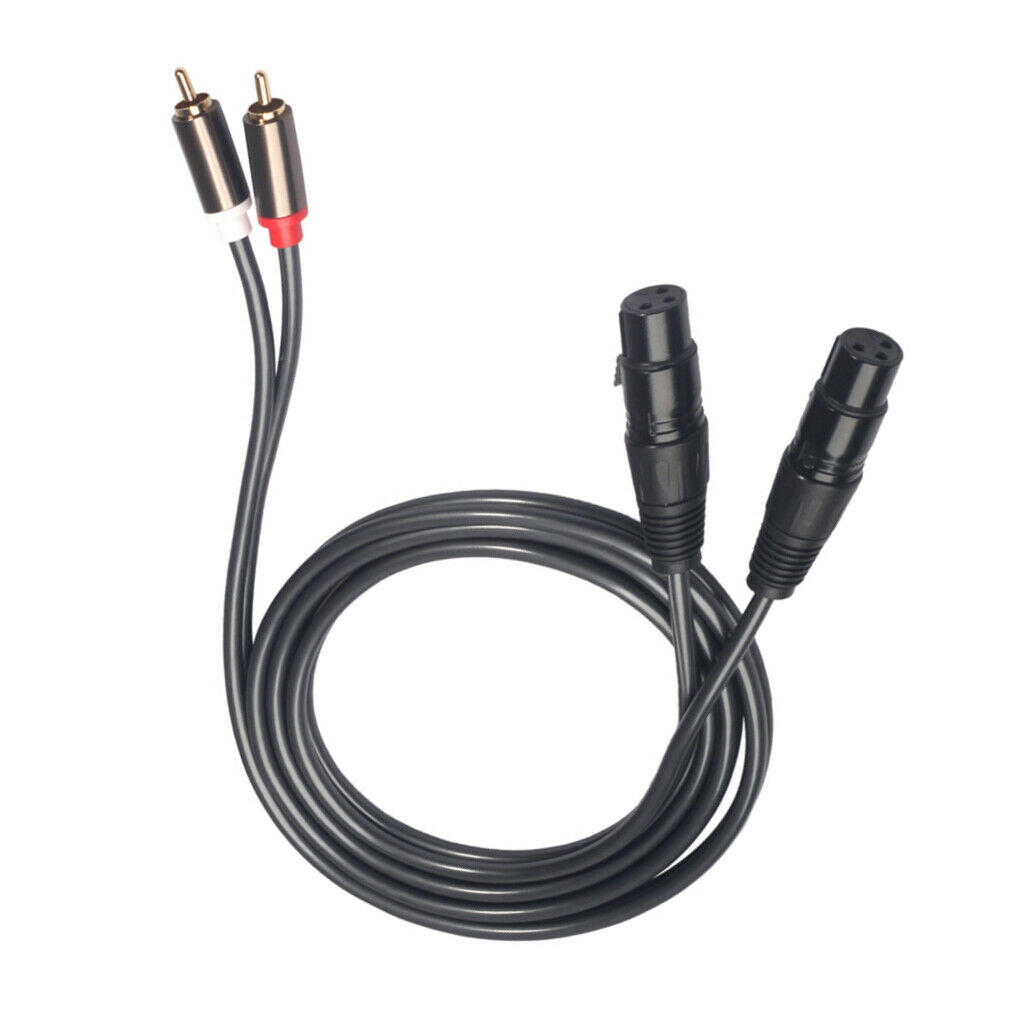 Dual RCA to Dual XLR 3 Pin Audio Auxiliary Stereo Y Splitter Cable (5ft)