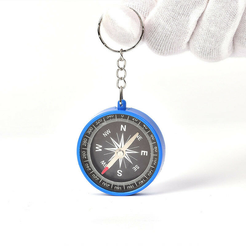 Outdoor Camping Hiking Pointing Guider Keychain Plastic Compass Navigatio.l8
