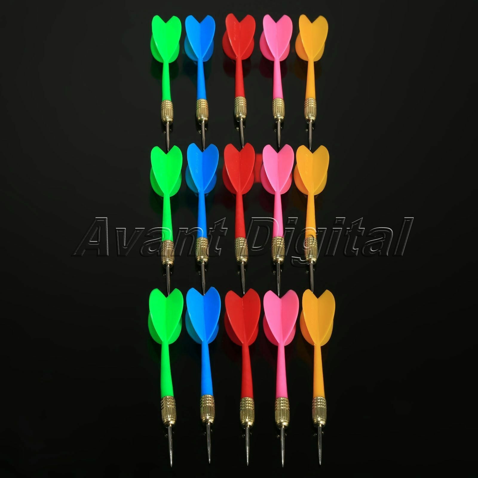 15Pcs Steel Needle Tip Darts Brass Barrel Plastic Colourful Darts 6g Dart Train
