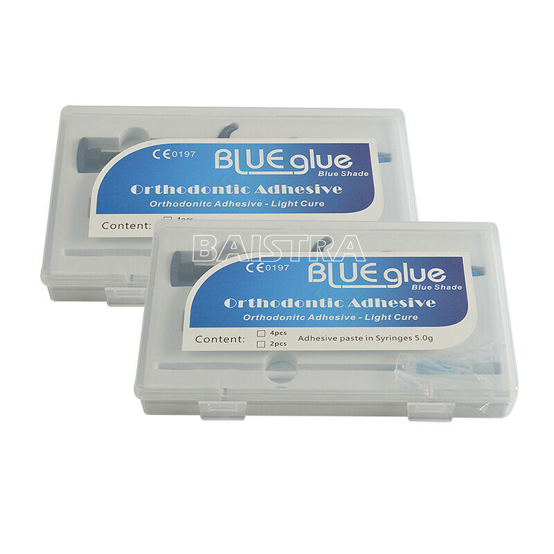 2X Dental Adhesive Light Cure Band Cement Blue Glue Kit for Orthodontic Bracket