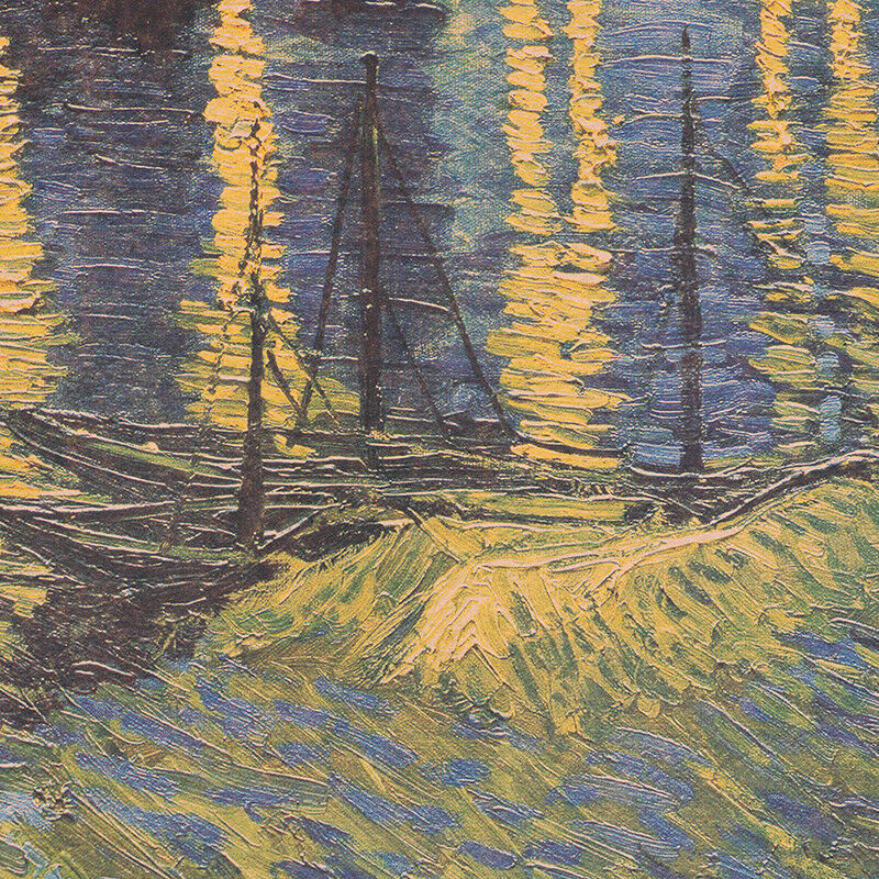 Starry Night on the Rhone River bar retro poster decor painting wall stic.l8